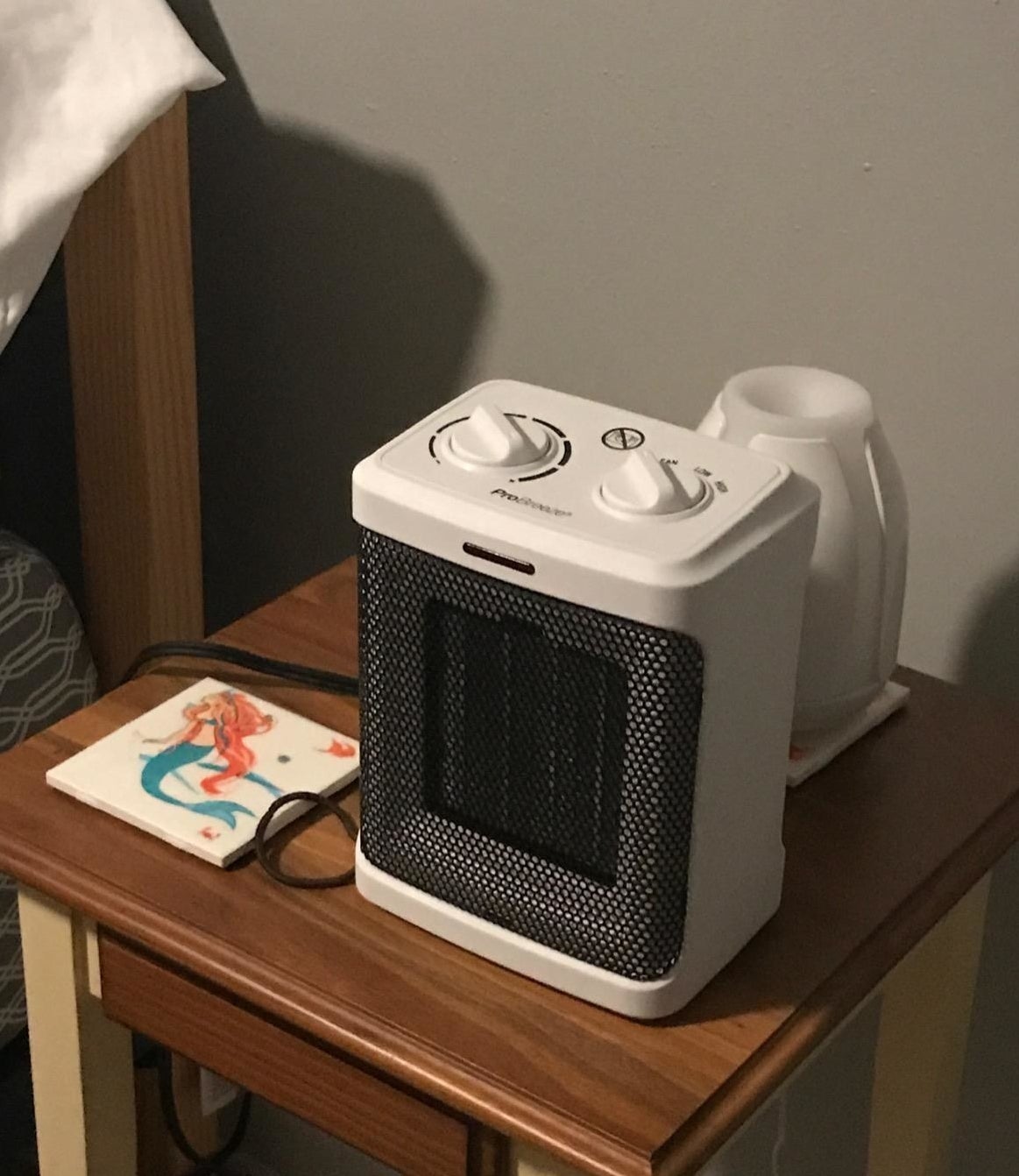 The space heater in white