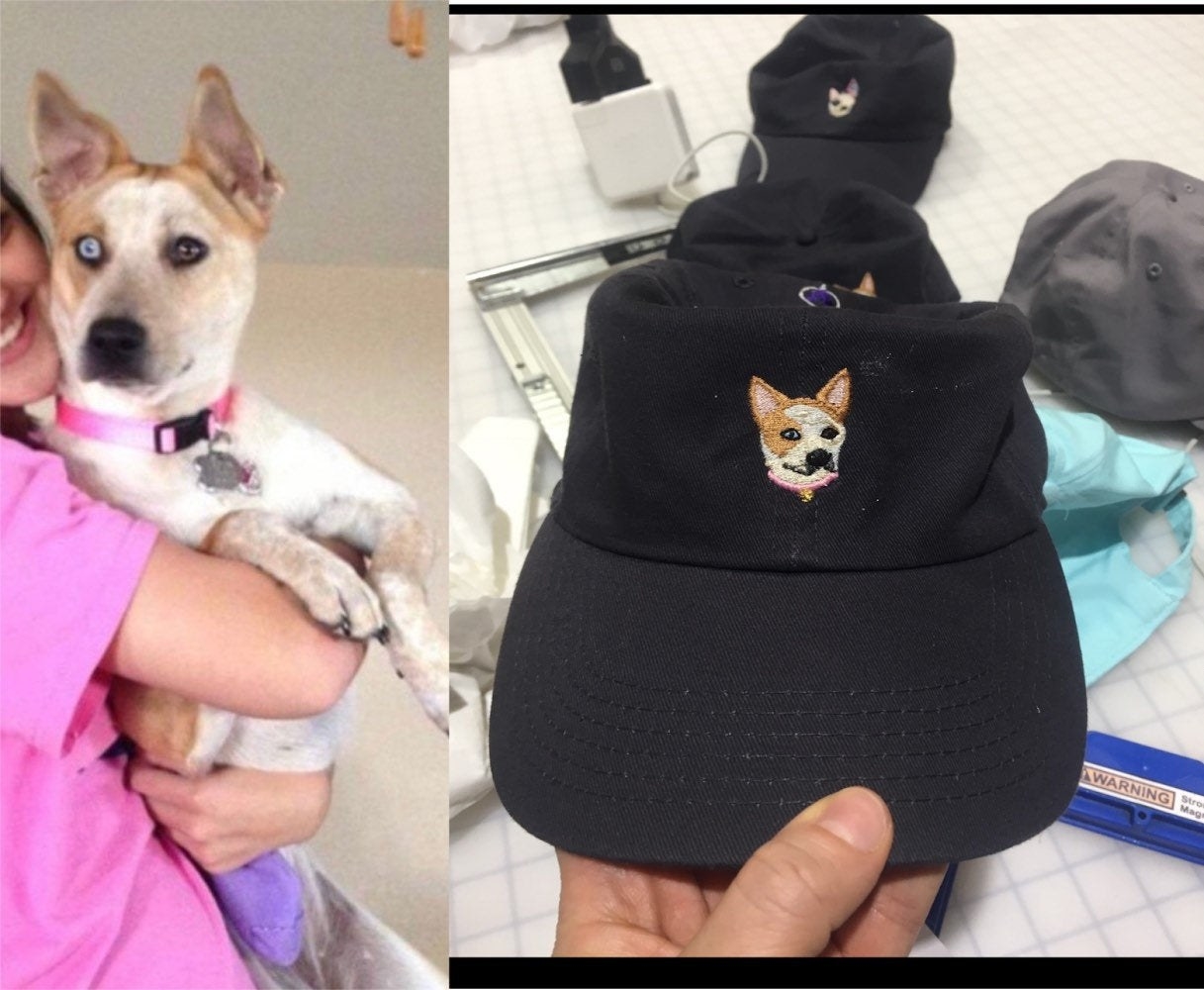 hat with dog on it