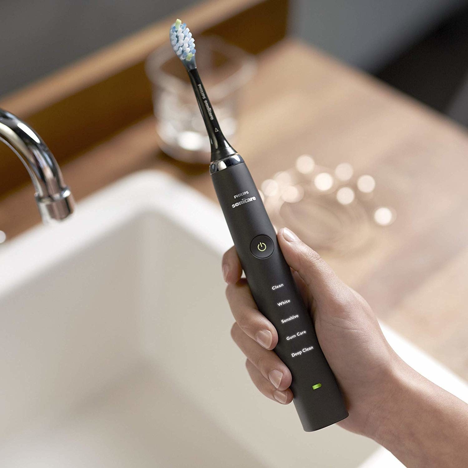 The electric toothbrush in black
