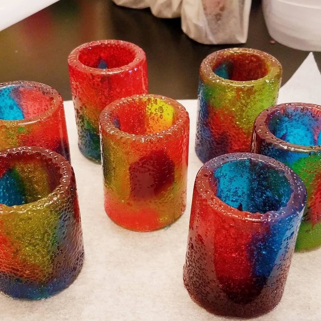 rainbow candy shot glasses 
