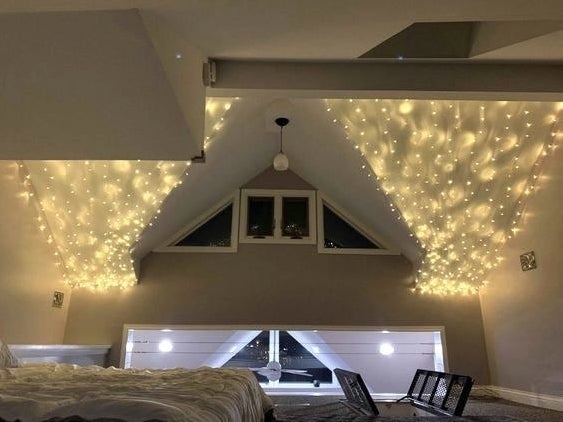 reviewer photo of twinkle lights on the ceiling