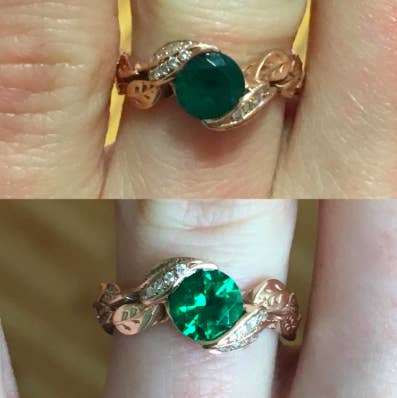reviewer's cloudy before pic of ring, then gleaming after