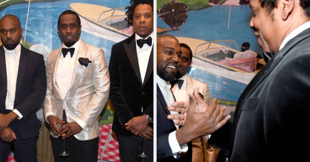 Jay-Z And Kanye West Reunited At Diddy's 50th Birthday Party And The