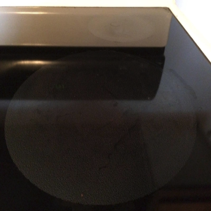 A clean cooktop after using the cleaner kit