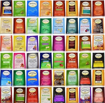 an array of tea bags