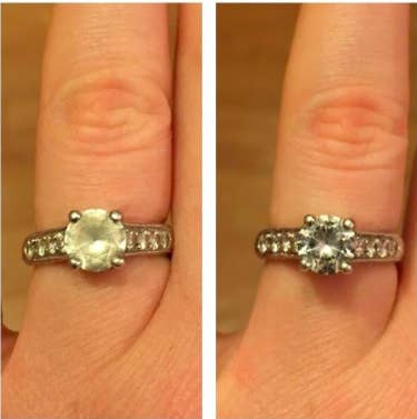 clouded diamond ring, then it looking clear and clean