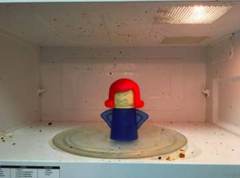 the cleaner in a dirty microwave