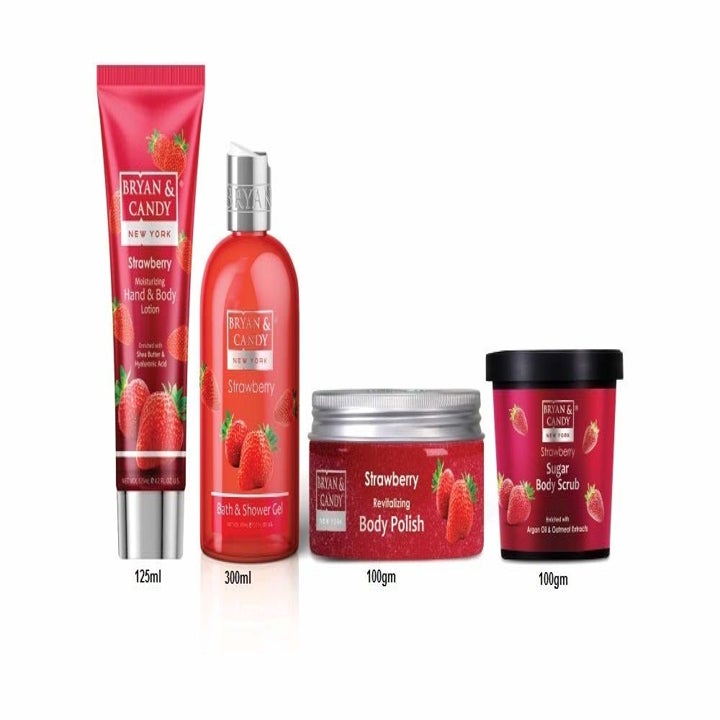 Strawberry scented shower products 