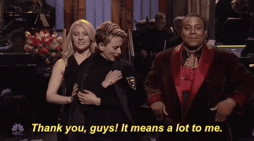 Scarlett Johanssen on Saturday Night Live saying &quot;Thank you guys, it means a lot to me&#x27;