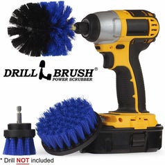 a drill with three brushes to attach to it