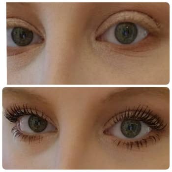 Reviewer photo showing results of using Essence mascara