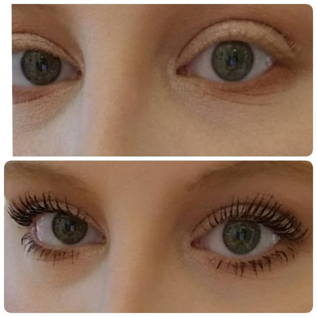 Reviewer photo showing results of using Essence mascara