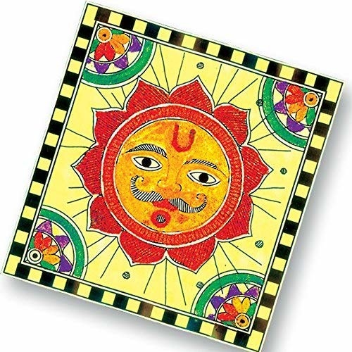 Sand painting of a sun.