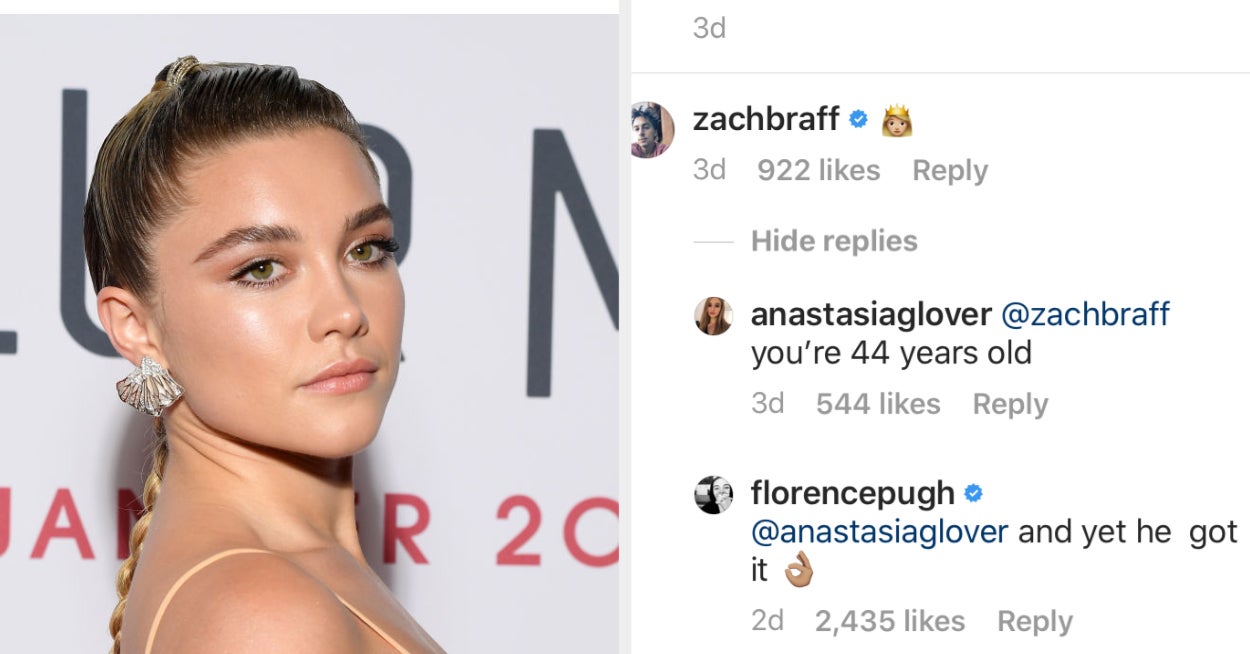 Florence Pugh Clapped Back At A Fan Who Made Fun Of Her Age Difference