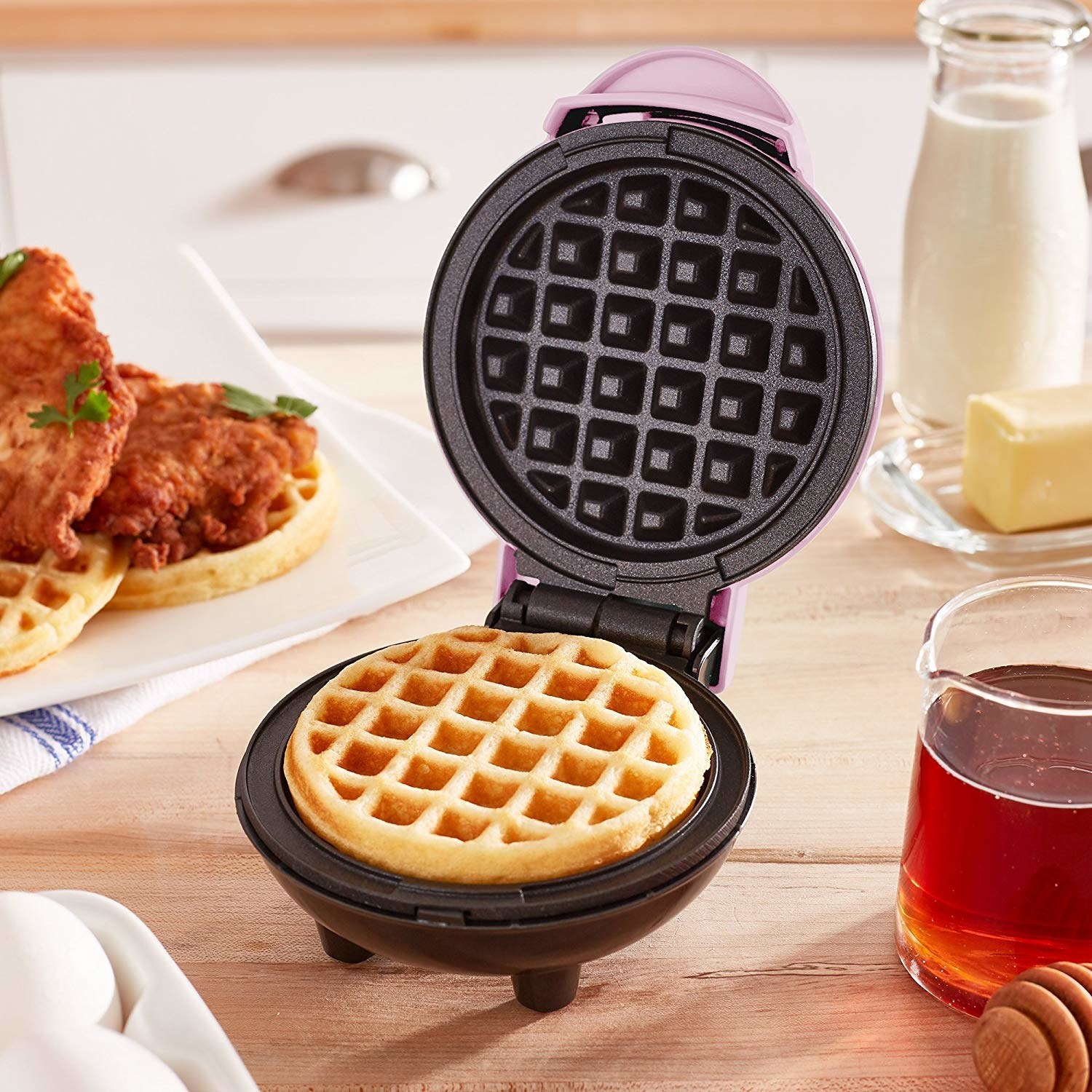 The waffle iron with a mini waffle inside