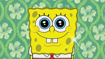 Spongebob&#x27;s face sparkling 