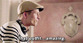 A GIF of someone saying that outfit amazing