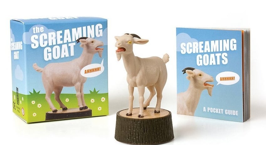 The goat figurine, plus the box and booklet