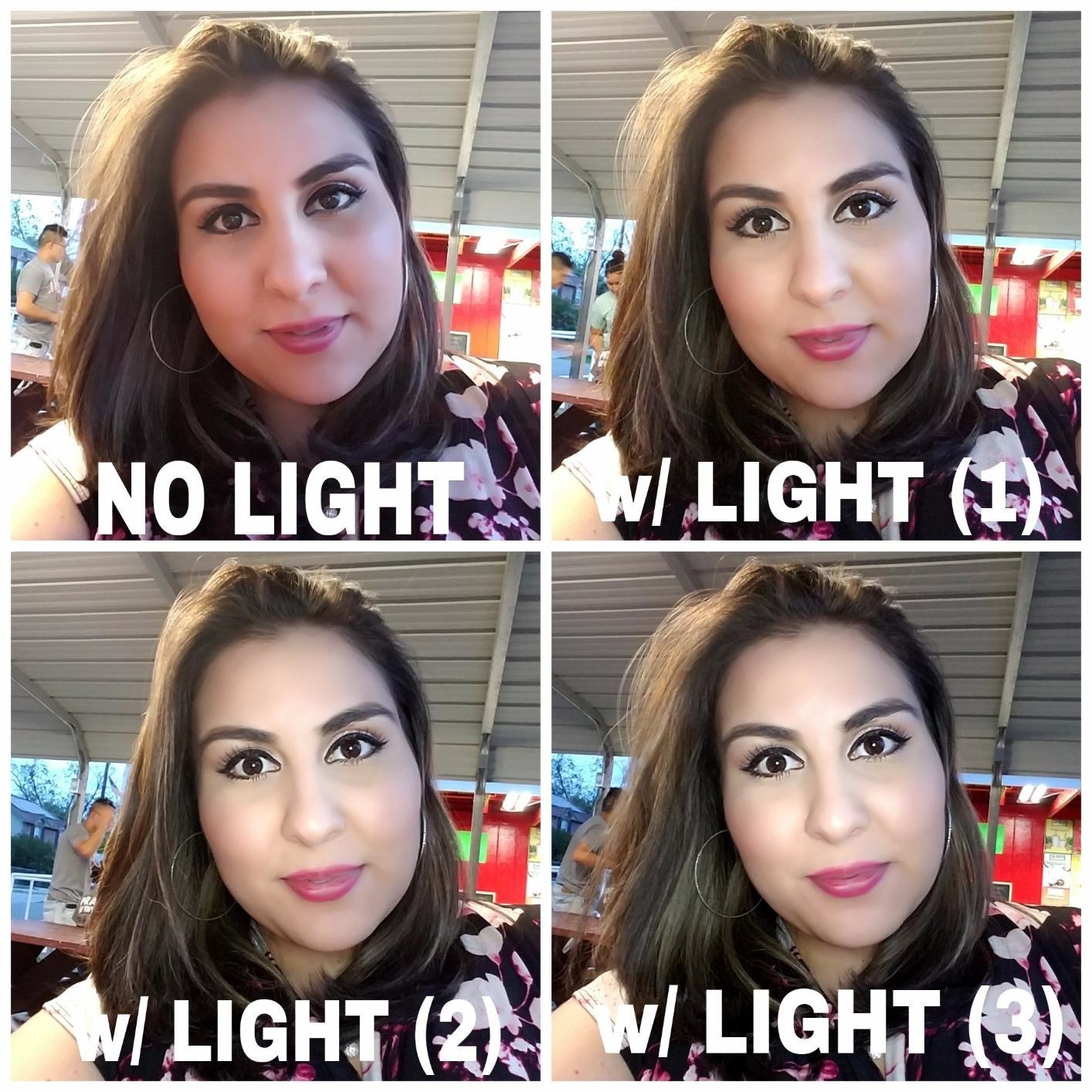 Reviewer modeling the different light settings