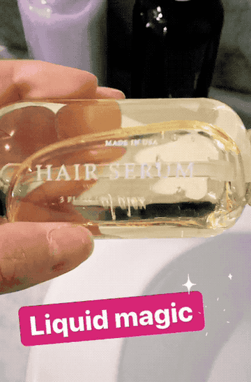 Gif of the serum in its bottle with the cation &quot;liquid magic&quot; 