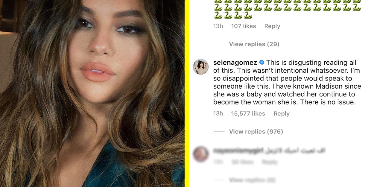 Cum Shot Hentai Selena Gomez - Here's Why Selena Gomez Fans Have Been Spamming Madison Beer's Instagram  Comments With Snake Emojis