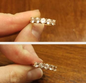 another reviewer's before and after of cleaning their ring