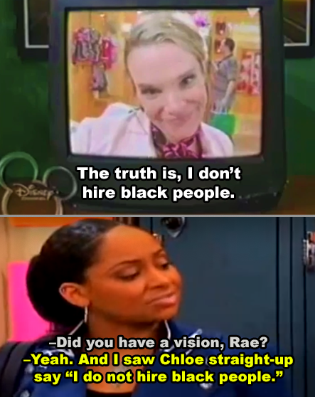 Raven sees a vision where a store manager says that she doesn&#x27;t hire black people.