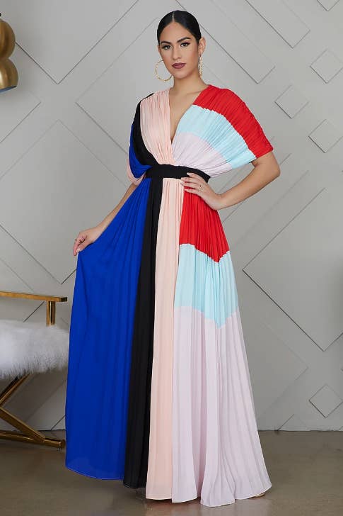 Color Block Midi Dress - Lilly's Kloset
