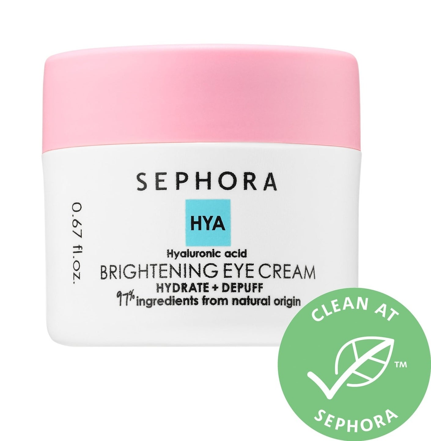 bottle of brightening eye cream with a badge that says &quot;clean at sephora&quot;