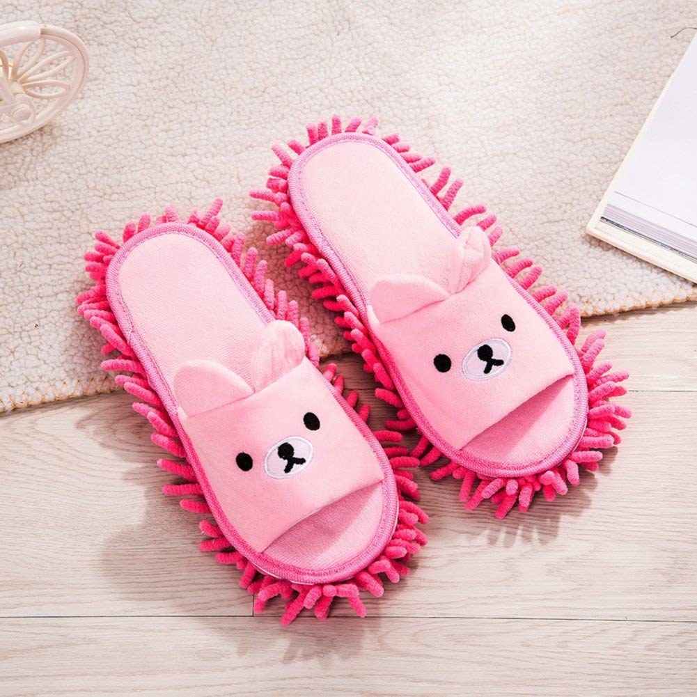 The pink bunny slippers