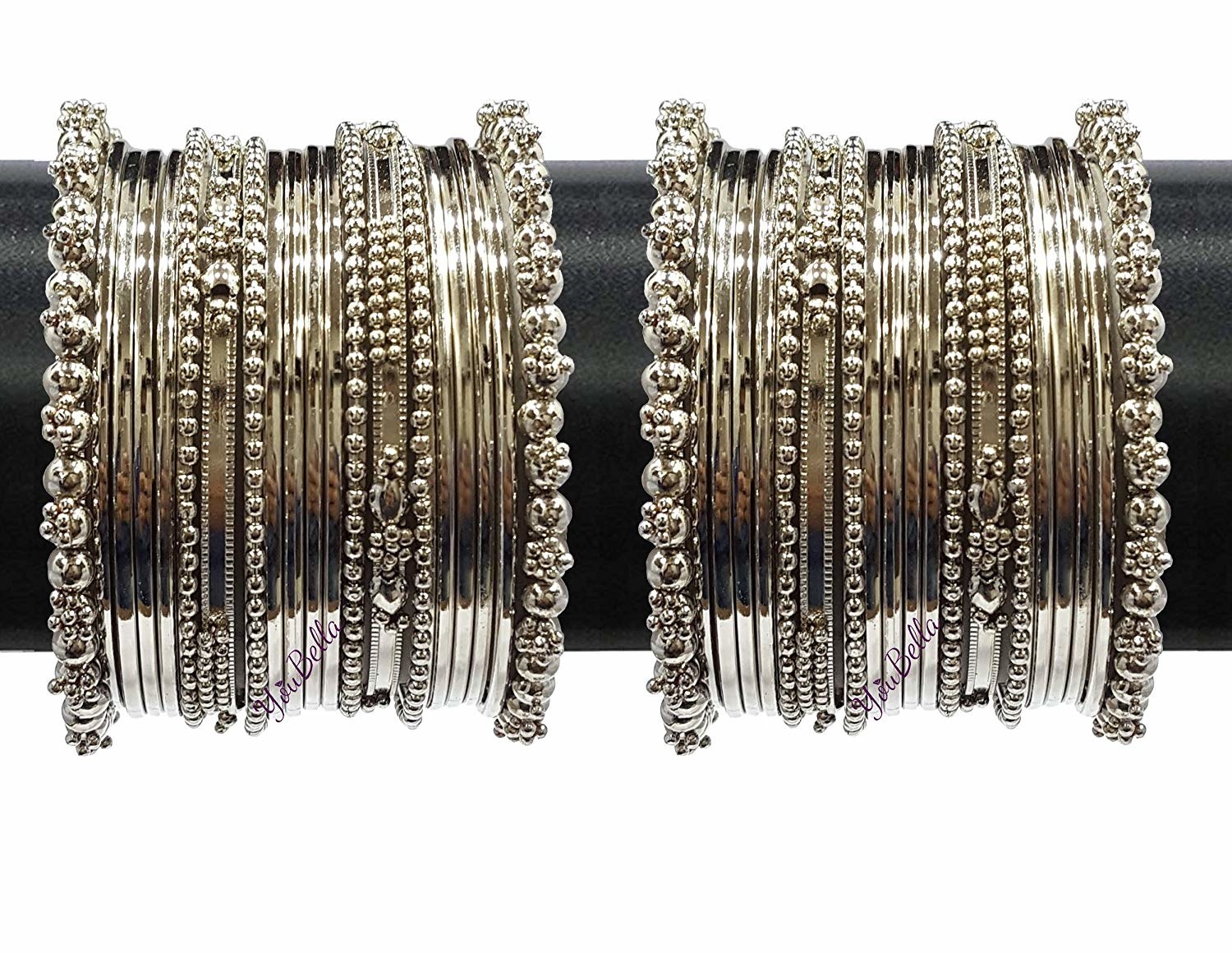 A pair of silver bangles 