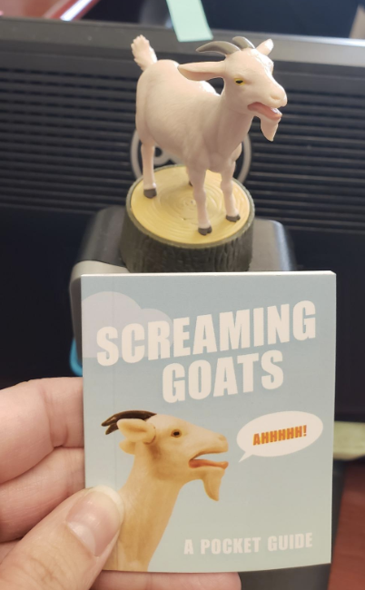 the screaming goat figurine