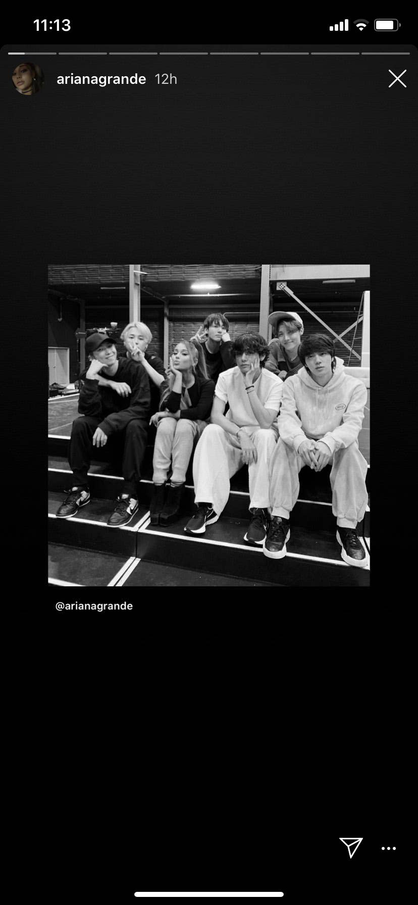 Ariana Grande Posted A Cute Instagram Photo With Bts At Grammys