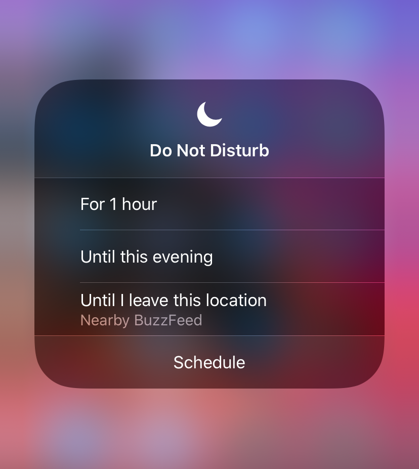 Do Not Disturb screen options