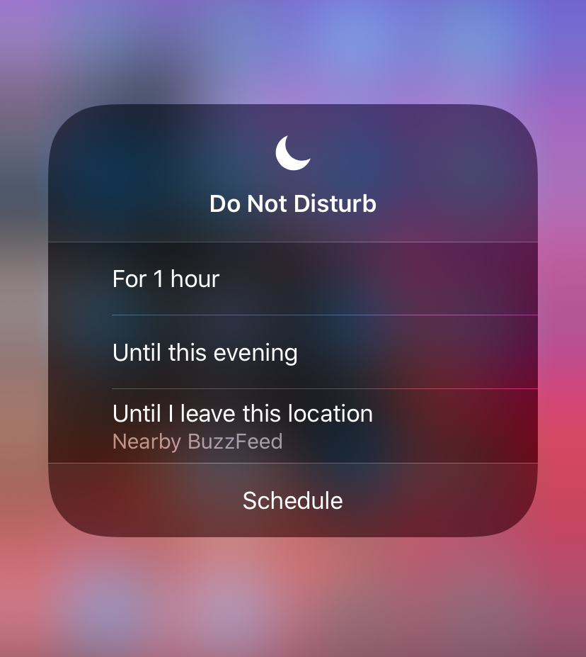 Do Not Disturb screen options