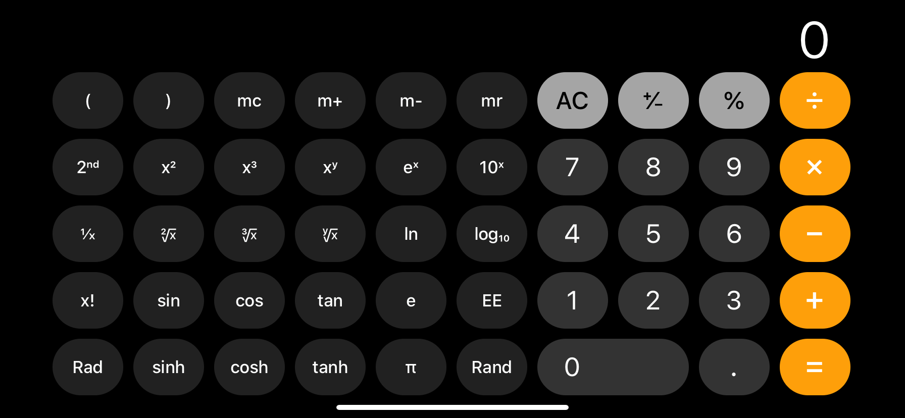 Calculator keys