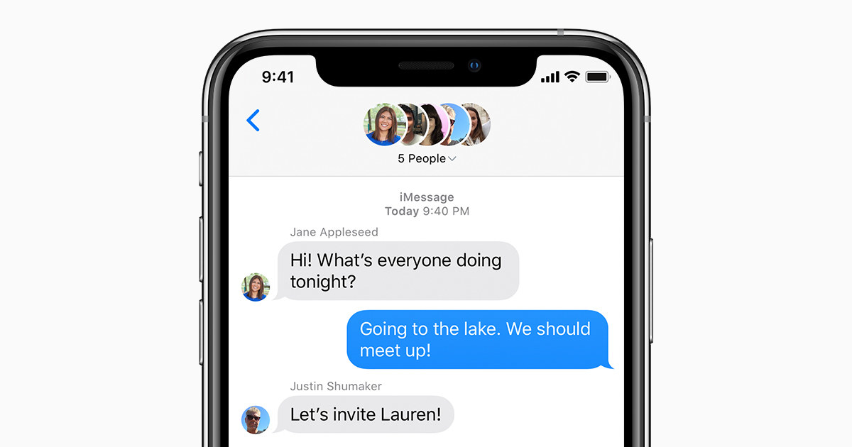 Screenshot of iMessage chat