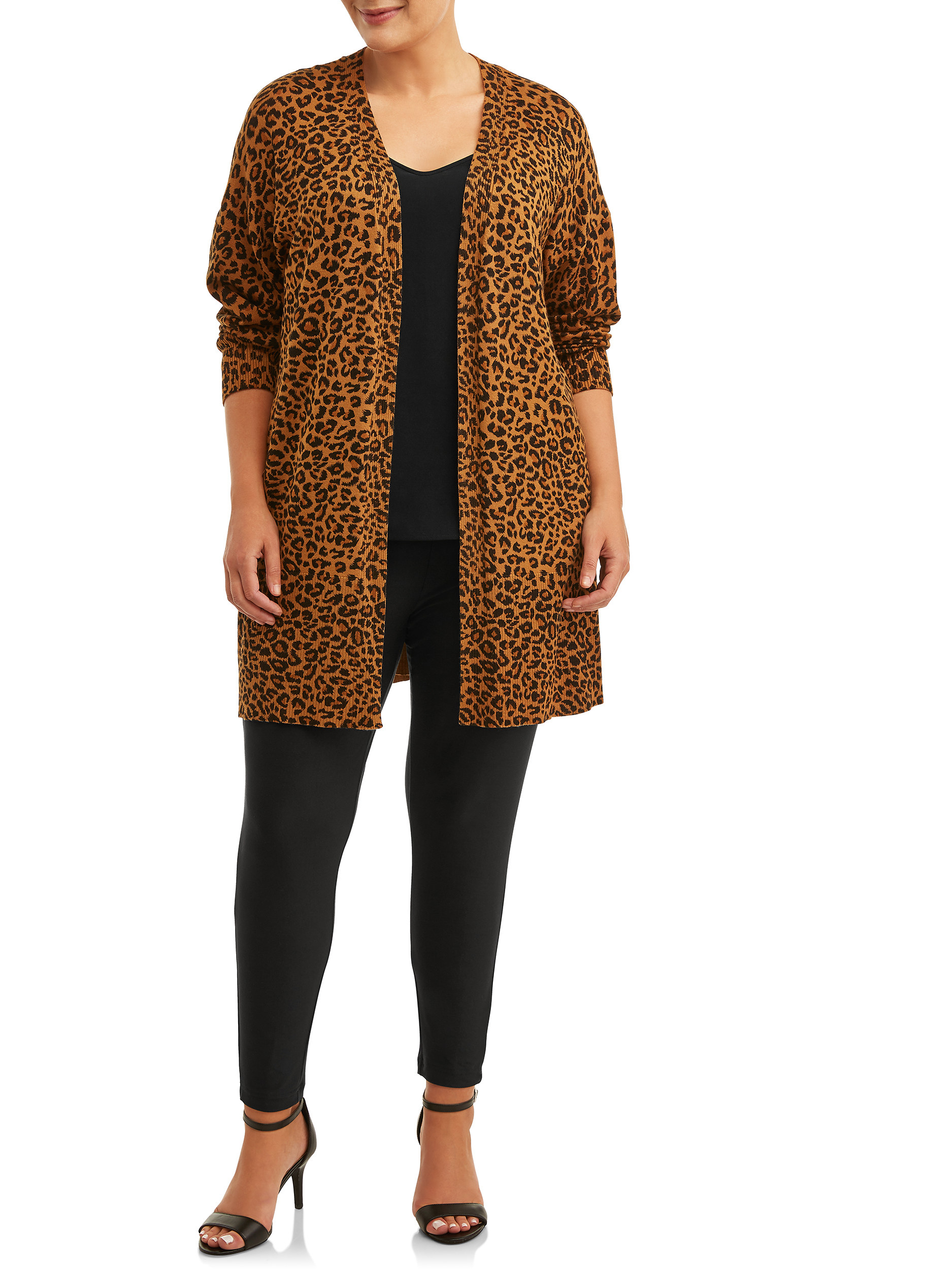 cheetah print cardigan walmart