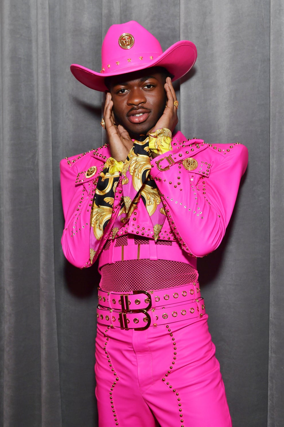 Lil Nas X's Pink Cowboy Outfit At The 2020 Grammys