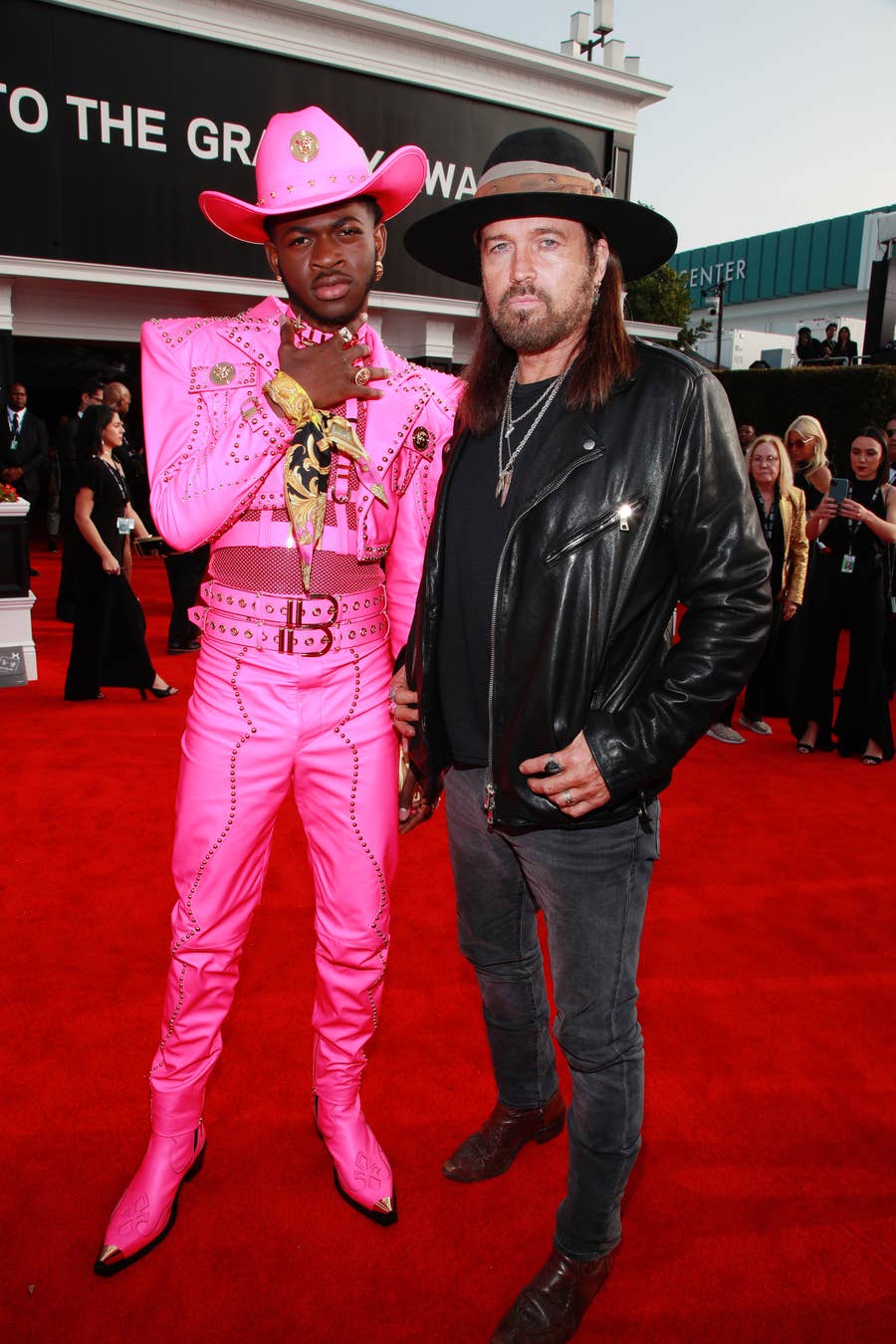 lil nas x pink dress Lil Nas X leads Grammys red carpet in hot pink cowboy outfit