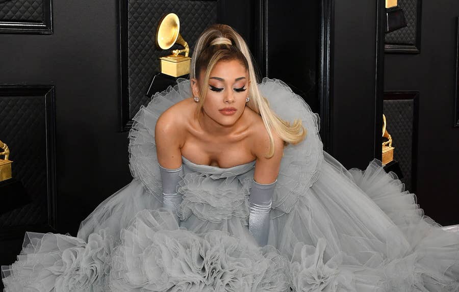 Ariana Grande Cinderella Grammys Dress Is 20 Feet Wide