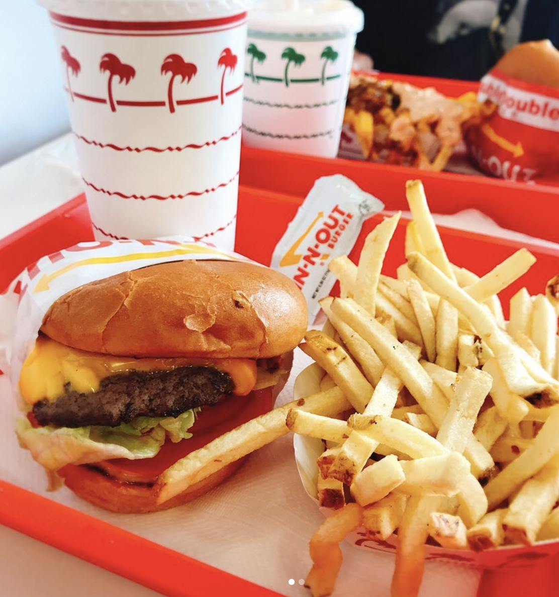 A tray of In &#x27;n&#x27; Out burger