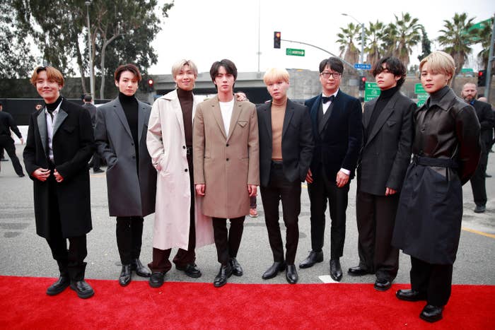 All eyes on BTS and their dapper suits at the Grammys 2022