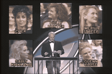 Cher winning an Oscar in the &#x27;80s