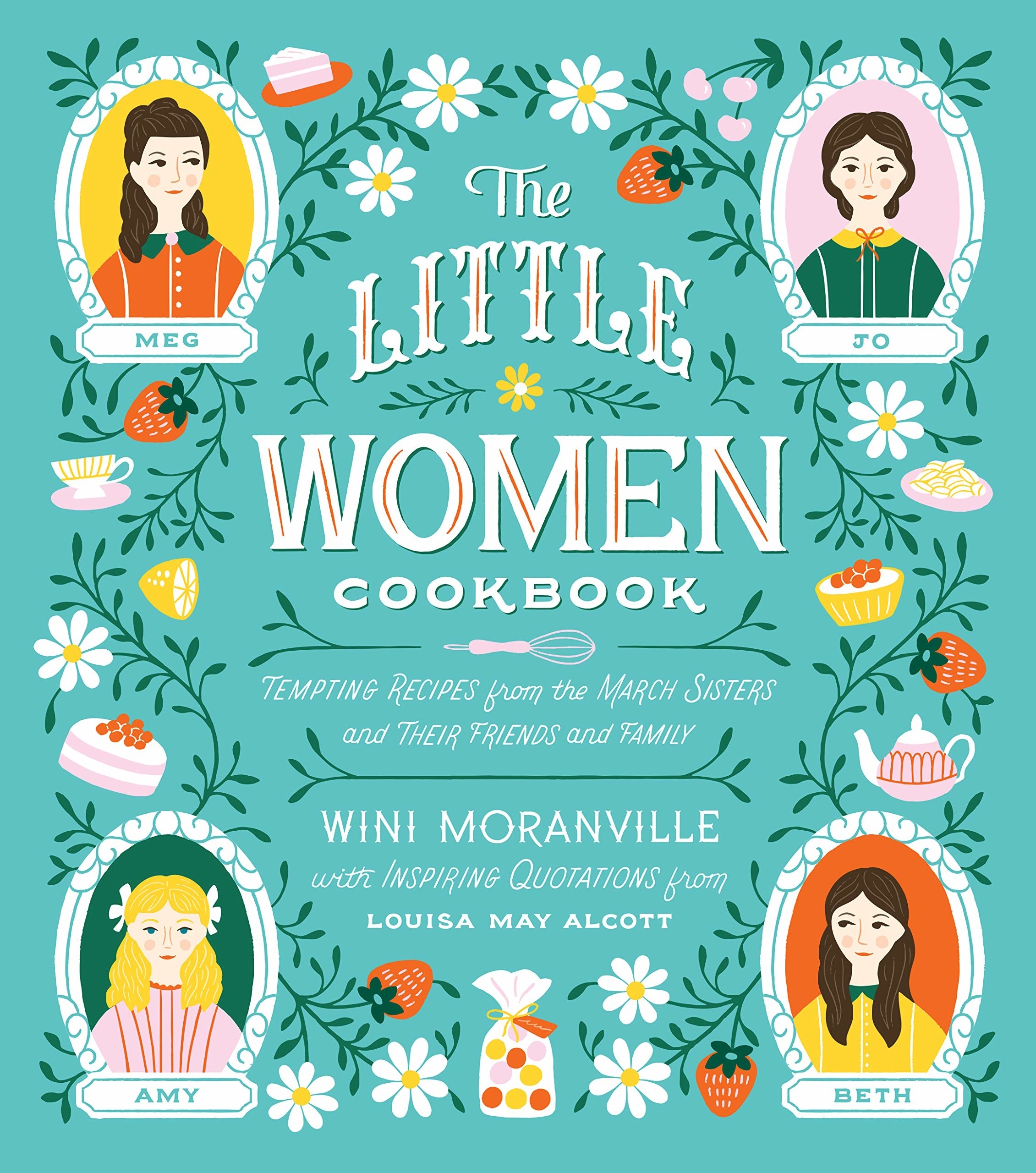 The cover of the book with illustrations of the four march girls