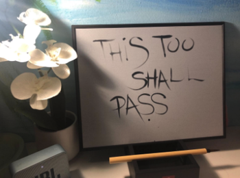 a reviewer's buddha board with