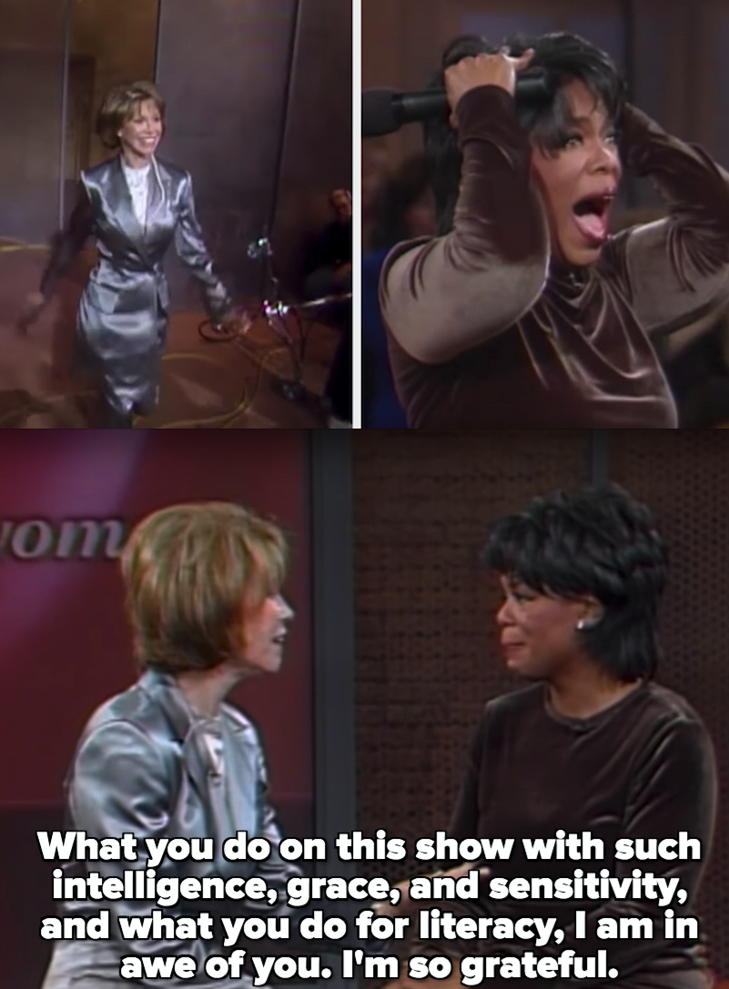 Mary Tyler Moore telling Oprah: &quot;What you do on this show with such intelligence, grace, and sensitivity, and what you do for literacy, I am in awe of you&quot;