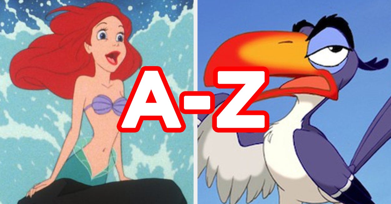 Disney Characters Starting With Every Letter Of The Alphabet