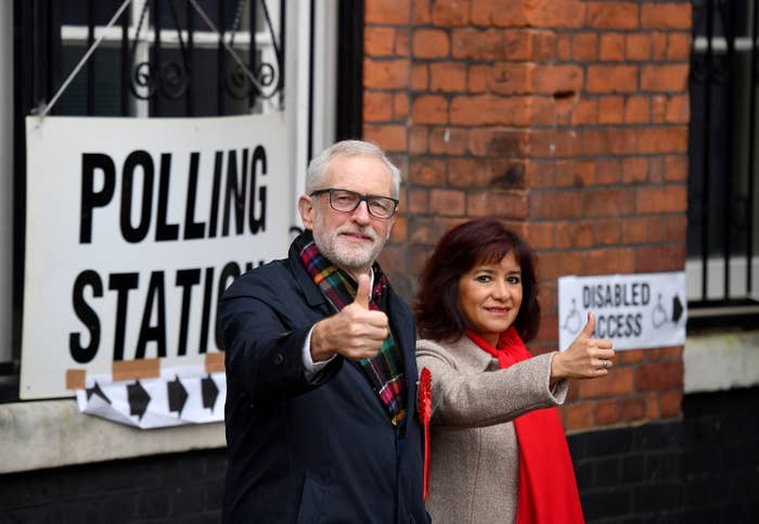 Jeremy Corbyn with his wife