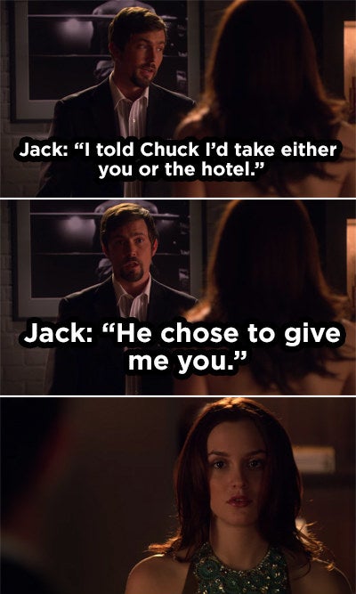 Chuck&#x27;s uncle telling Blair that Chuck traded a night with here for a hotel